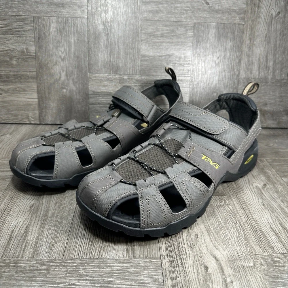 Teva Omnium Fisherman Sandals Mens 13 Grey Hiking Water Outdoor Rugged NEW